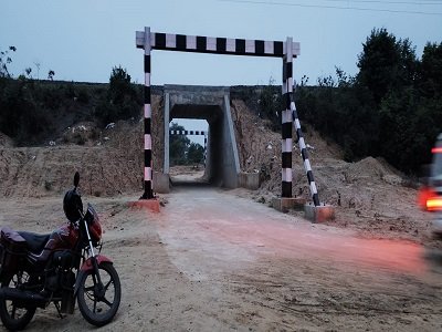 Road under bridge